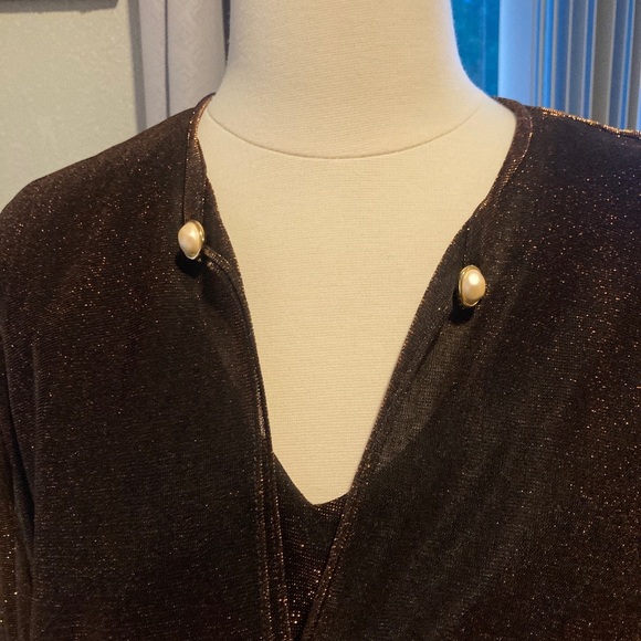 Patra Brown and Orange Midi Dress - Picture 9 of 10